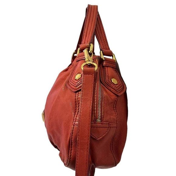 MARC JACOBS Red Leather Shoulder Bag w Strap - Picture 7 of 12
